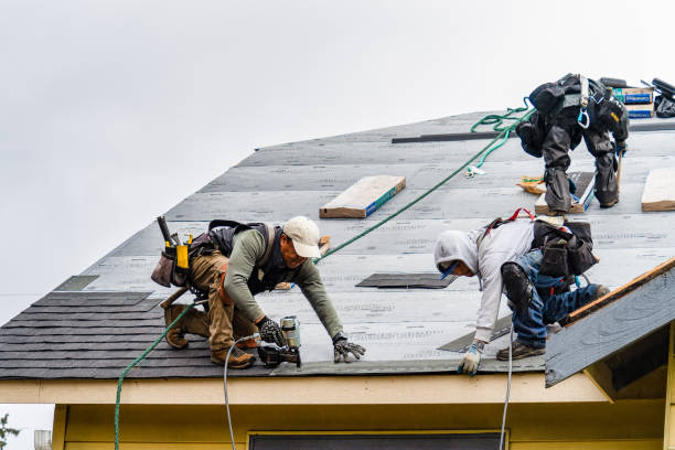 Professional Gutter Installation technician working in Union City, PA